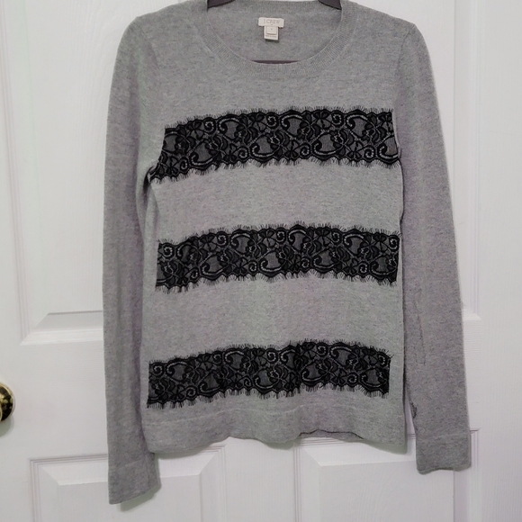 J. Crew Lace Striped Sweater - Picture 2 of 10